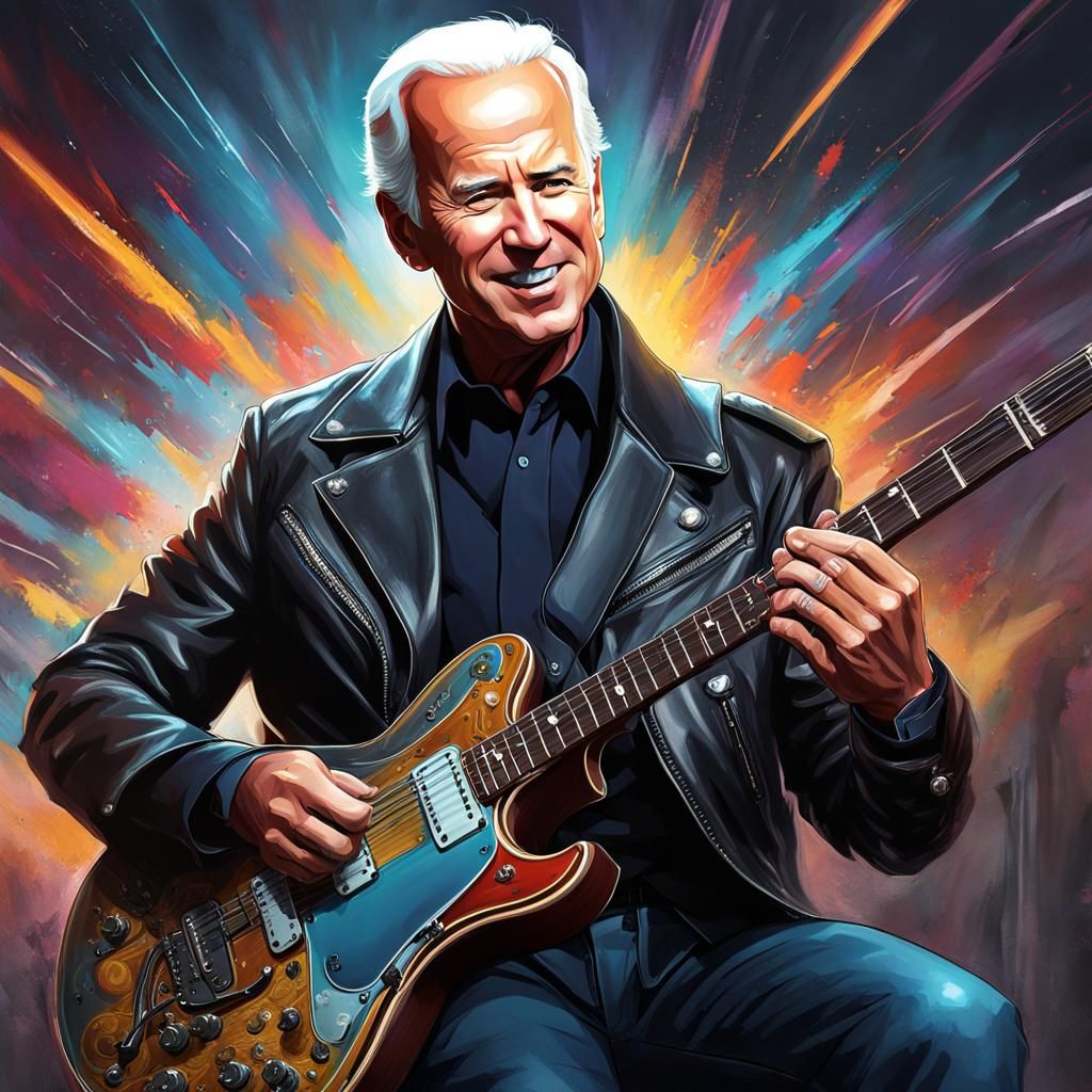Joe Biden Album Cover in Heavy Metal Style