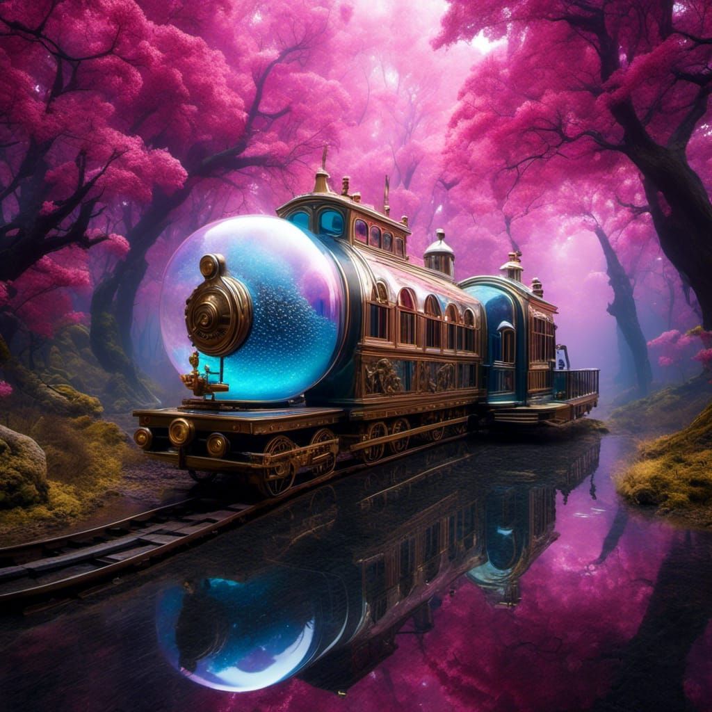 Ethereal Bubble Glass Train Dreamscape