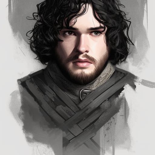 John Snow Portrait in Hyperdetailed Splash Art Style