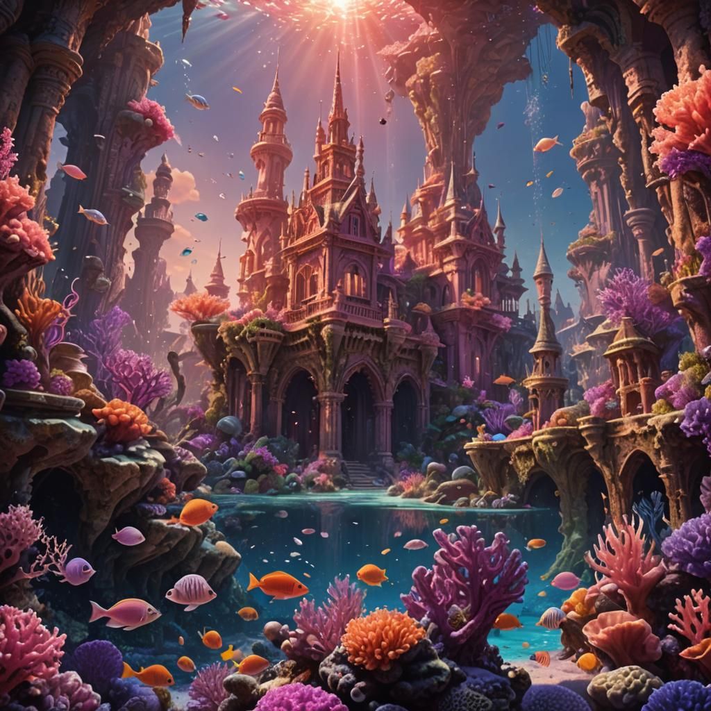 Lively Coral Reef and Mermaid Palace