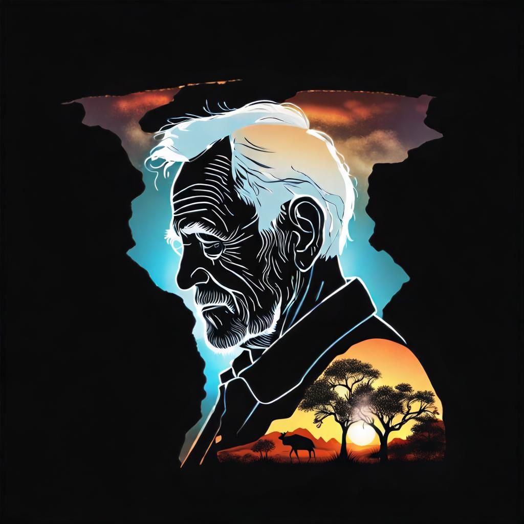 Double Exposure: Outback Silhouette with Runes