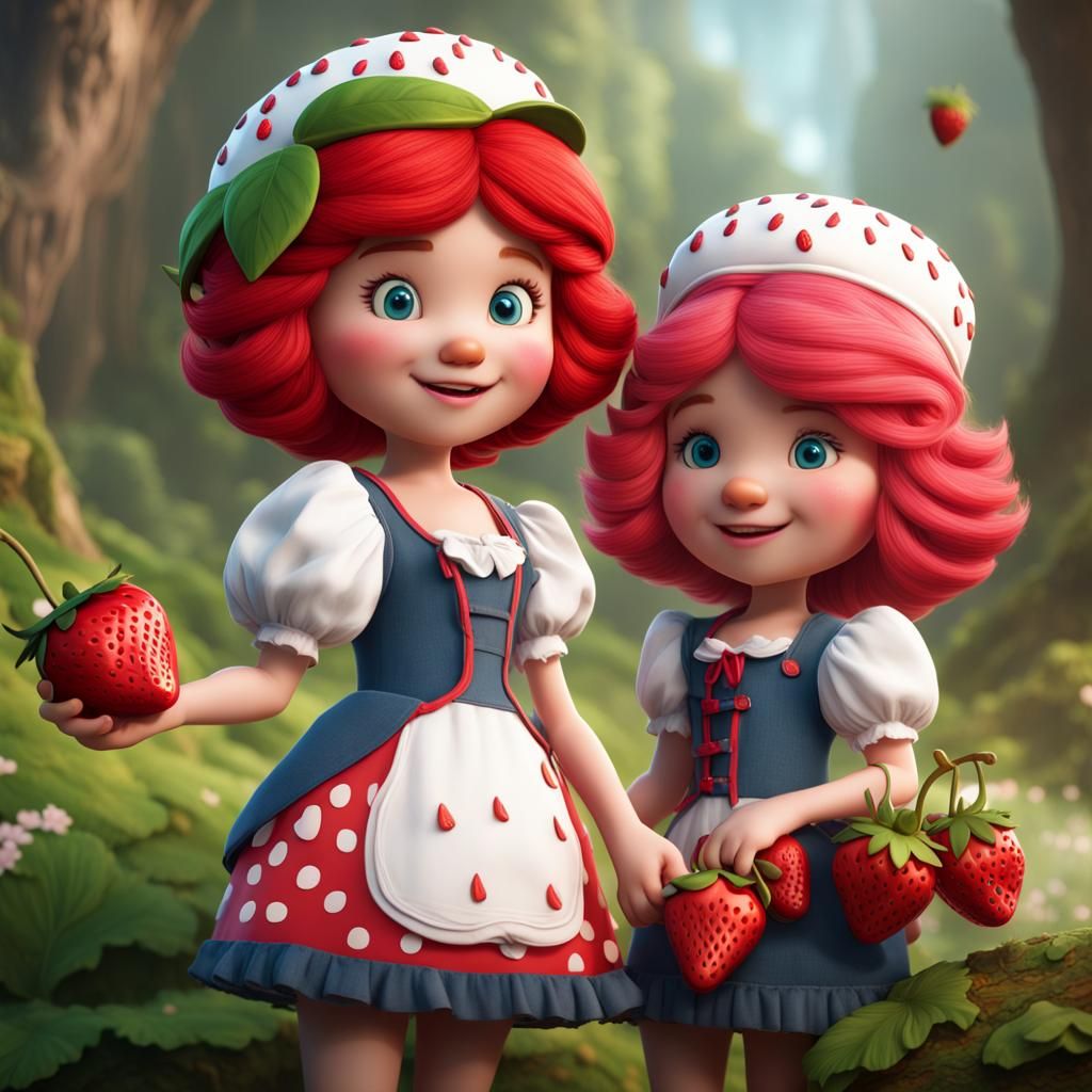 Real-Life Strawberry Shortcake Characters: Detailed Matte Pa...