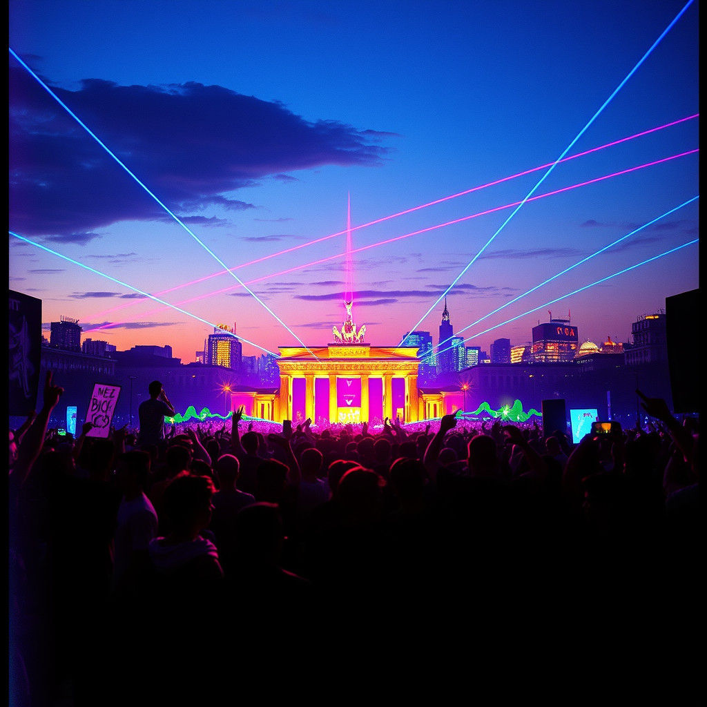 Dynamic Berlin Party Flyer with Graffiti Art