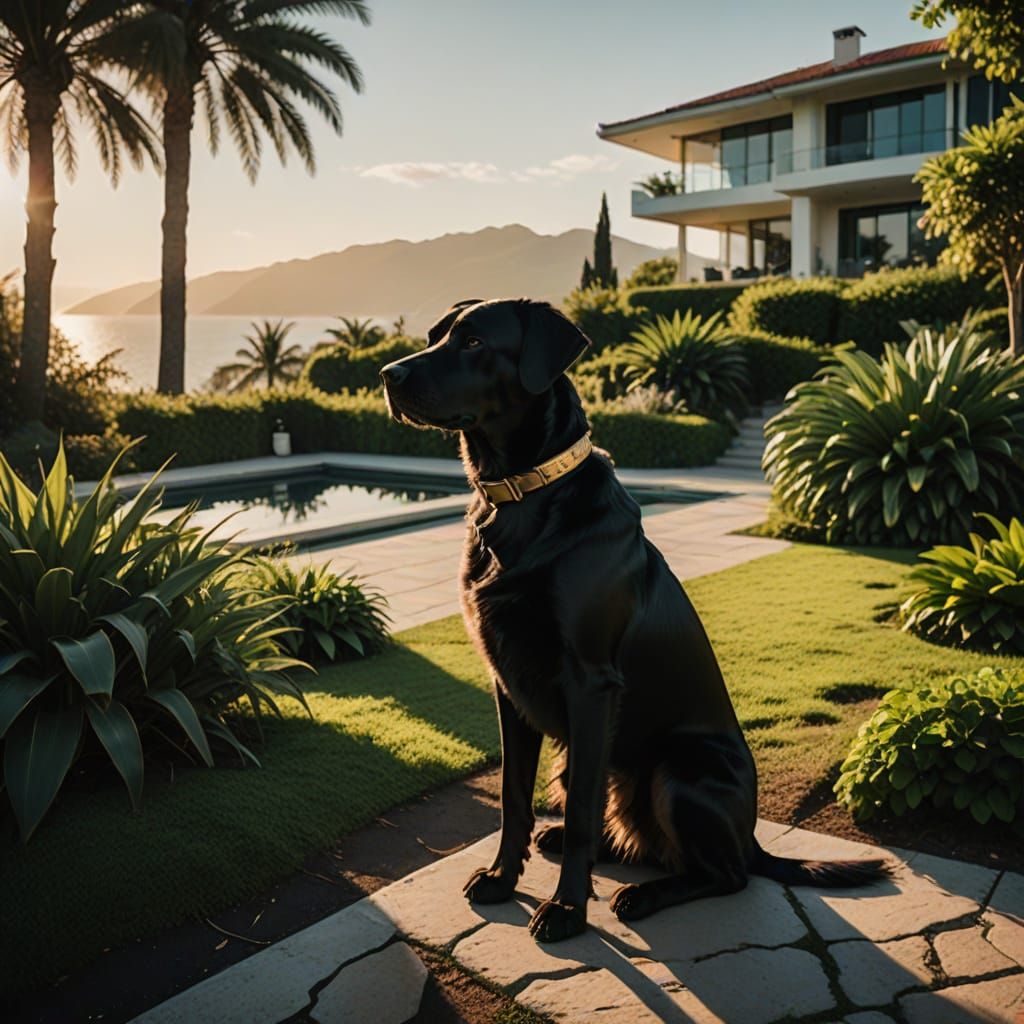 Luxurious Hillside Villa in Golden Hour