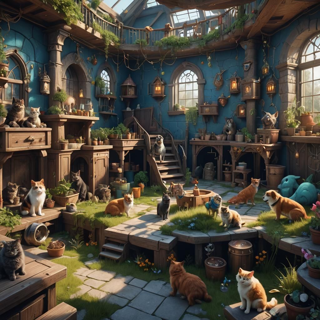 Fantastical Pet Adoption Center Concept Art