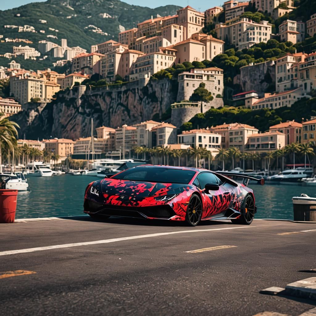 Lamborghini Huracan with Trash Polka Tattoo Paint Job