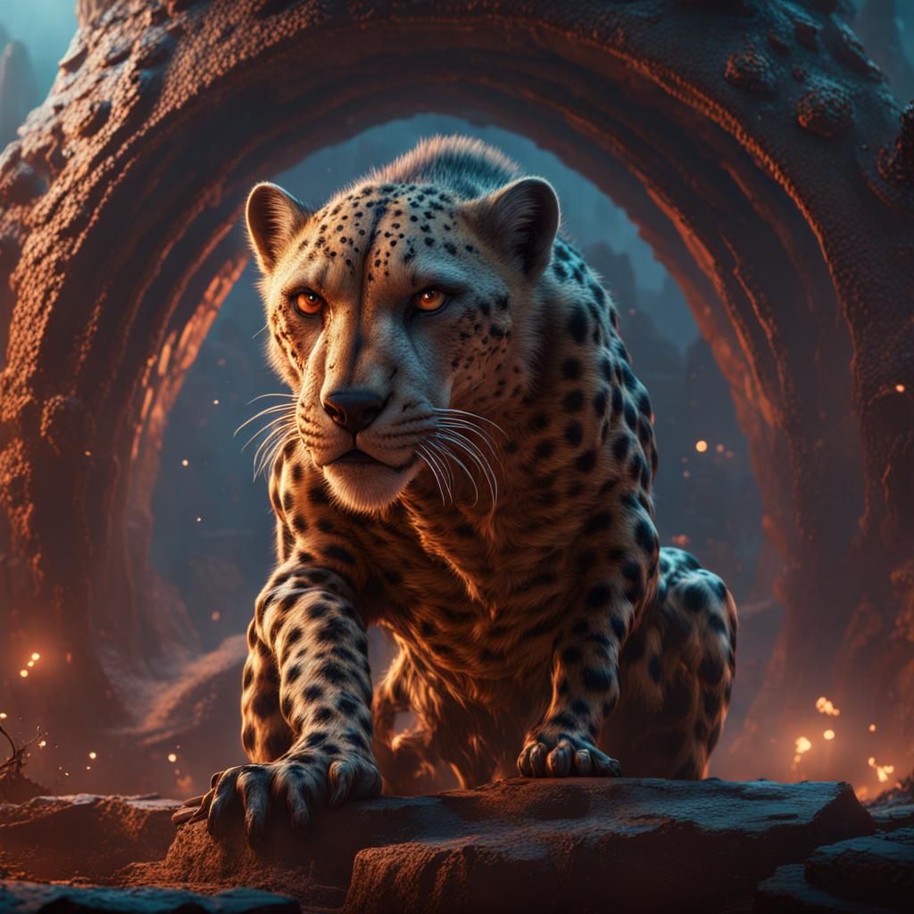 Netflix Cheetah Hiss: Detailed Matte Painting
