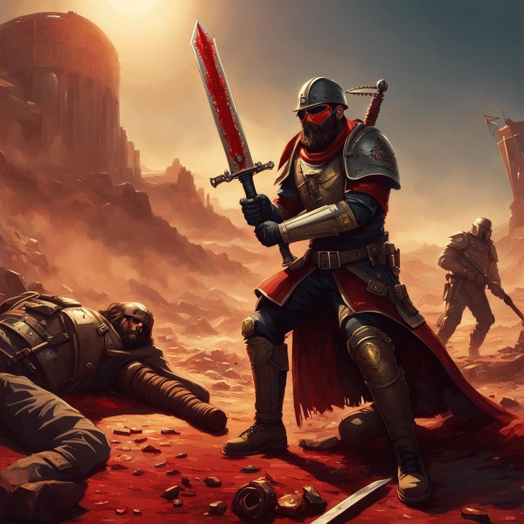 Lanius Relaxes After Battle in Fallout