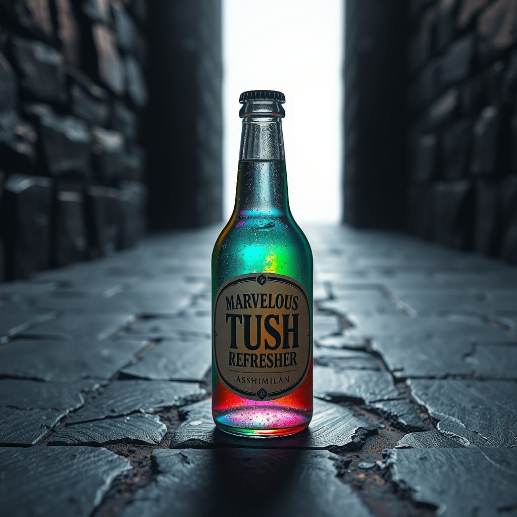 Gothic Rainbow Tonic in Dark Minimalist Chamber