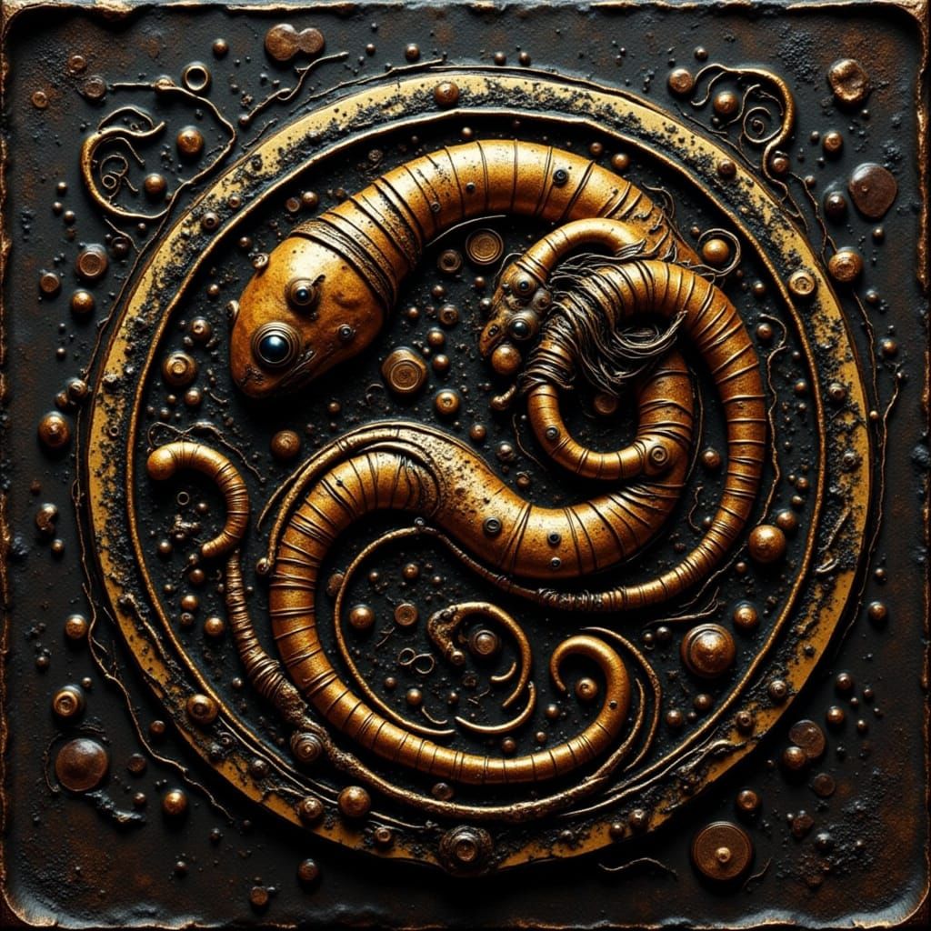 Abstract Coffee Stain Bug Digital Art