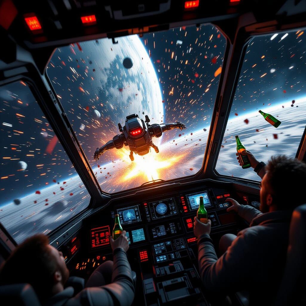 Spaceship Chaos: Plunge into Planet Surface