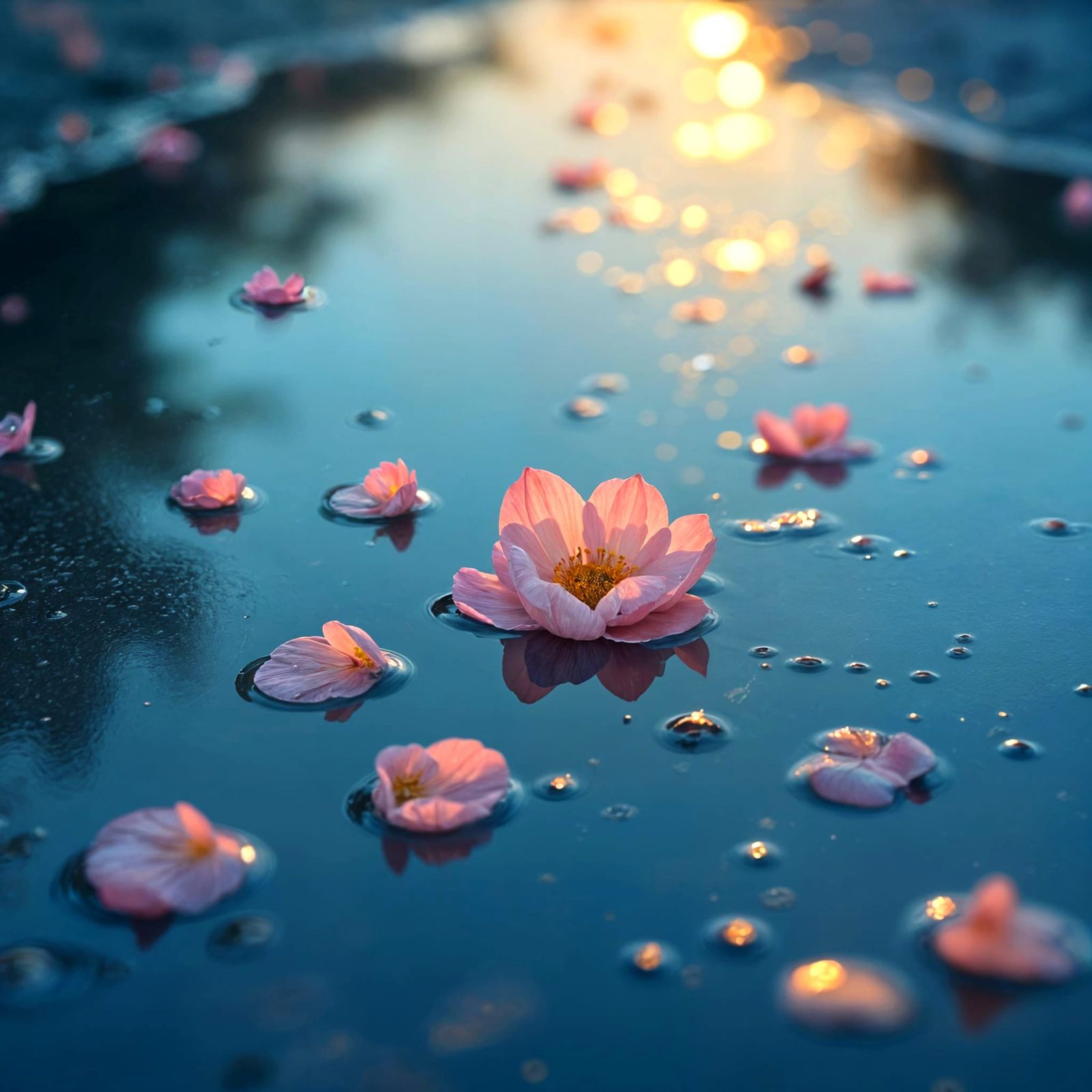 Ethereal Stormy Reflections in Whimsical Watercolor Style