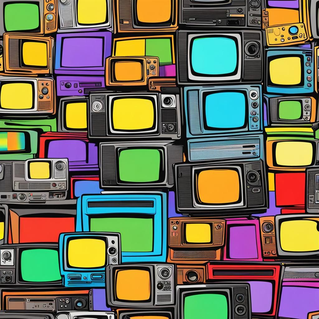 Colorful Static on Broken Television Screen