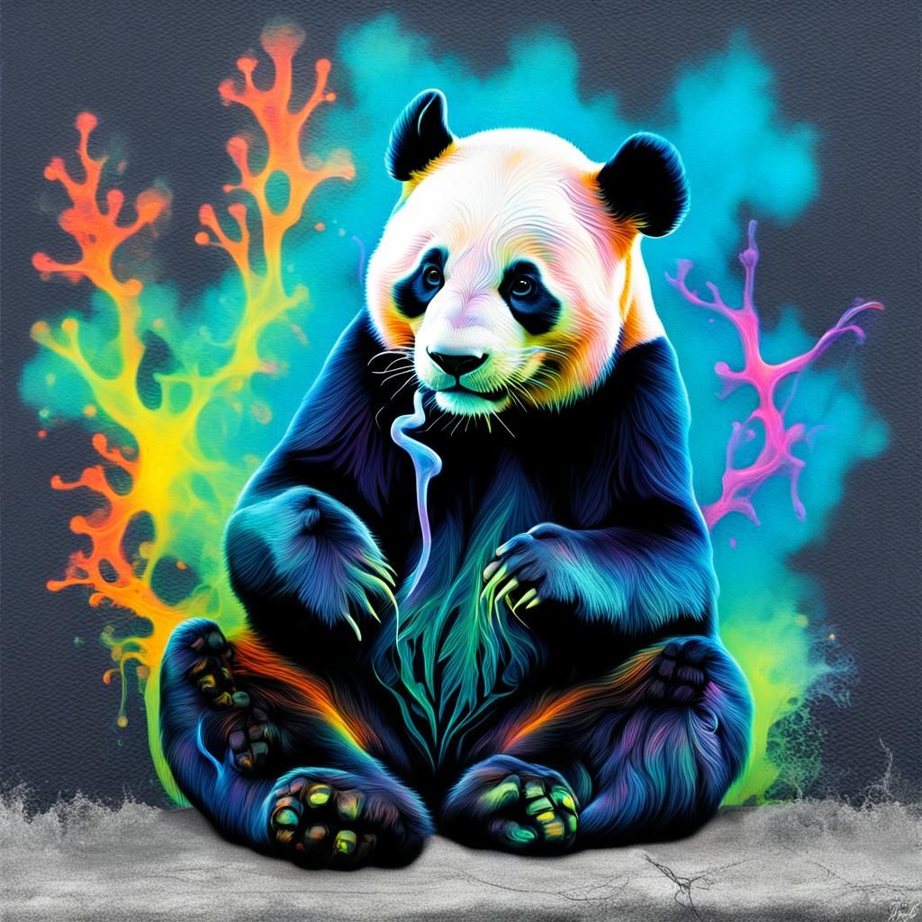 Chemiluminescent Neon Panther X-Ray Art