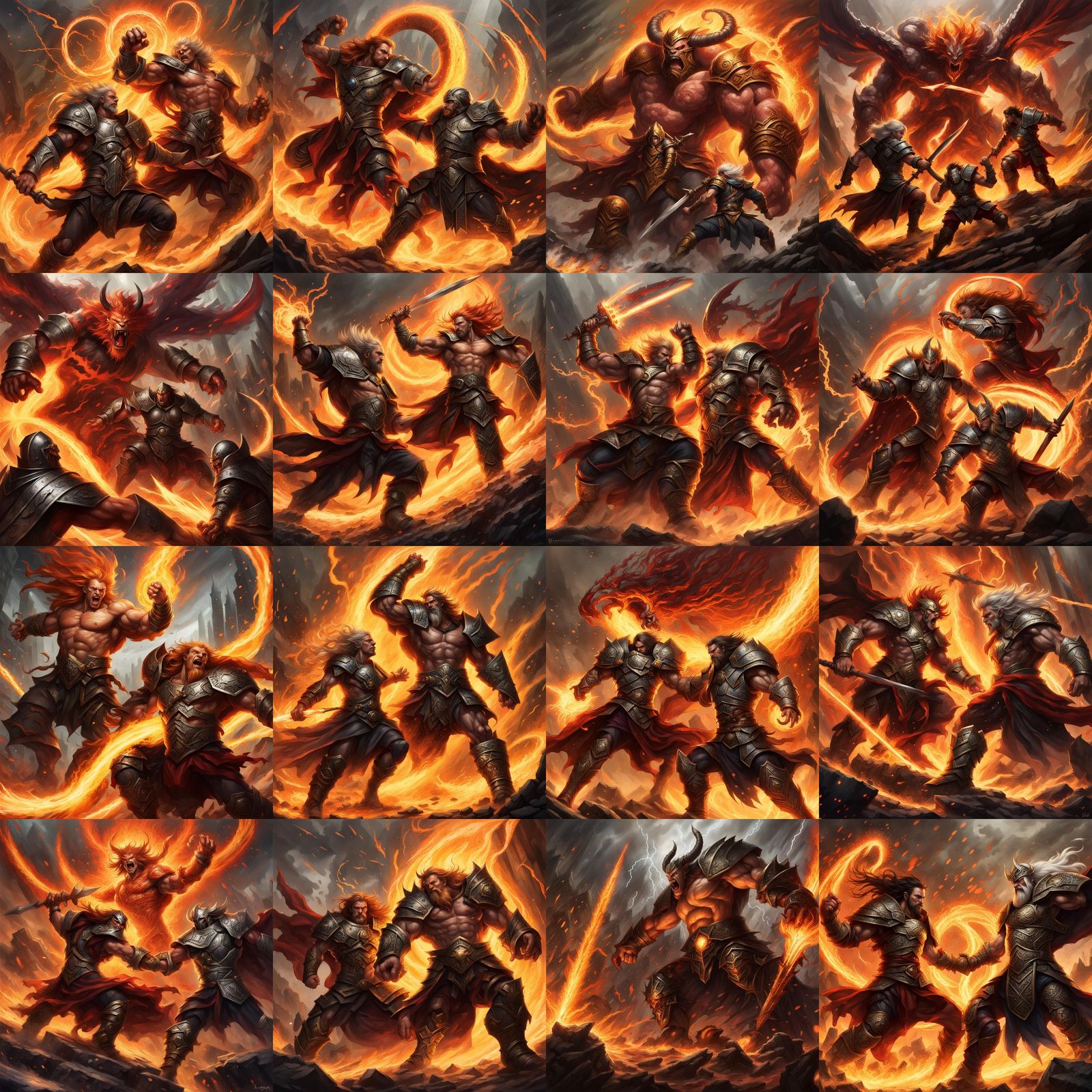 Epic Battle of Warriors: Dark Fantasy Concept Art