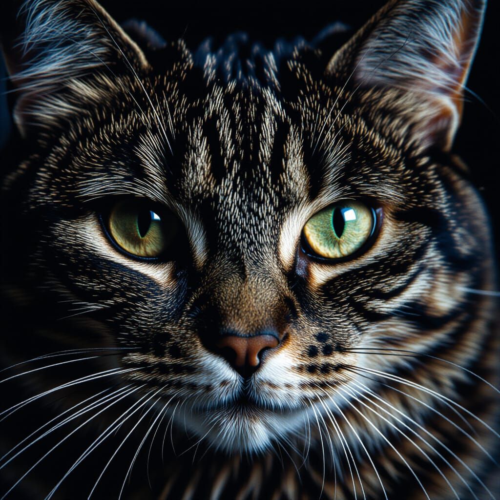 Intense Cat Eyes in Cinematic Film Still