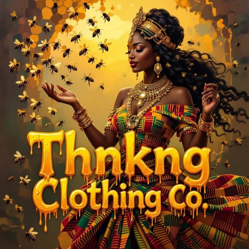 Oshun Goddess Ankh with Bumblebee Honeycomb Pattern