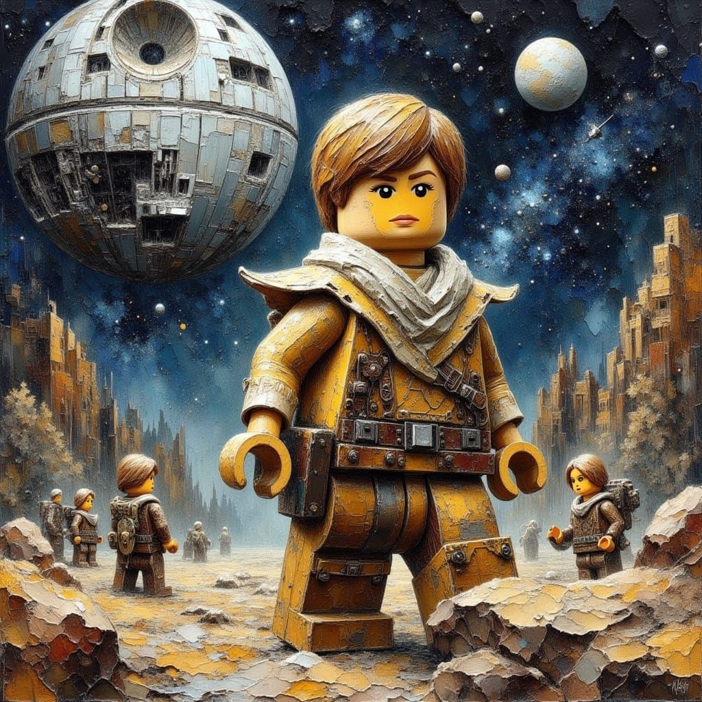 Lego Luke Skywalker Heroic Impasto Painting
