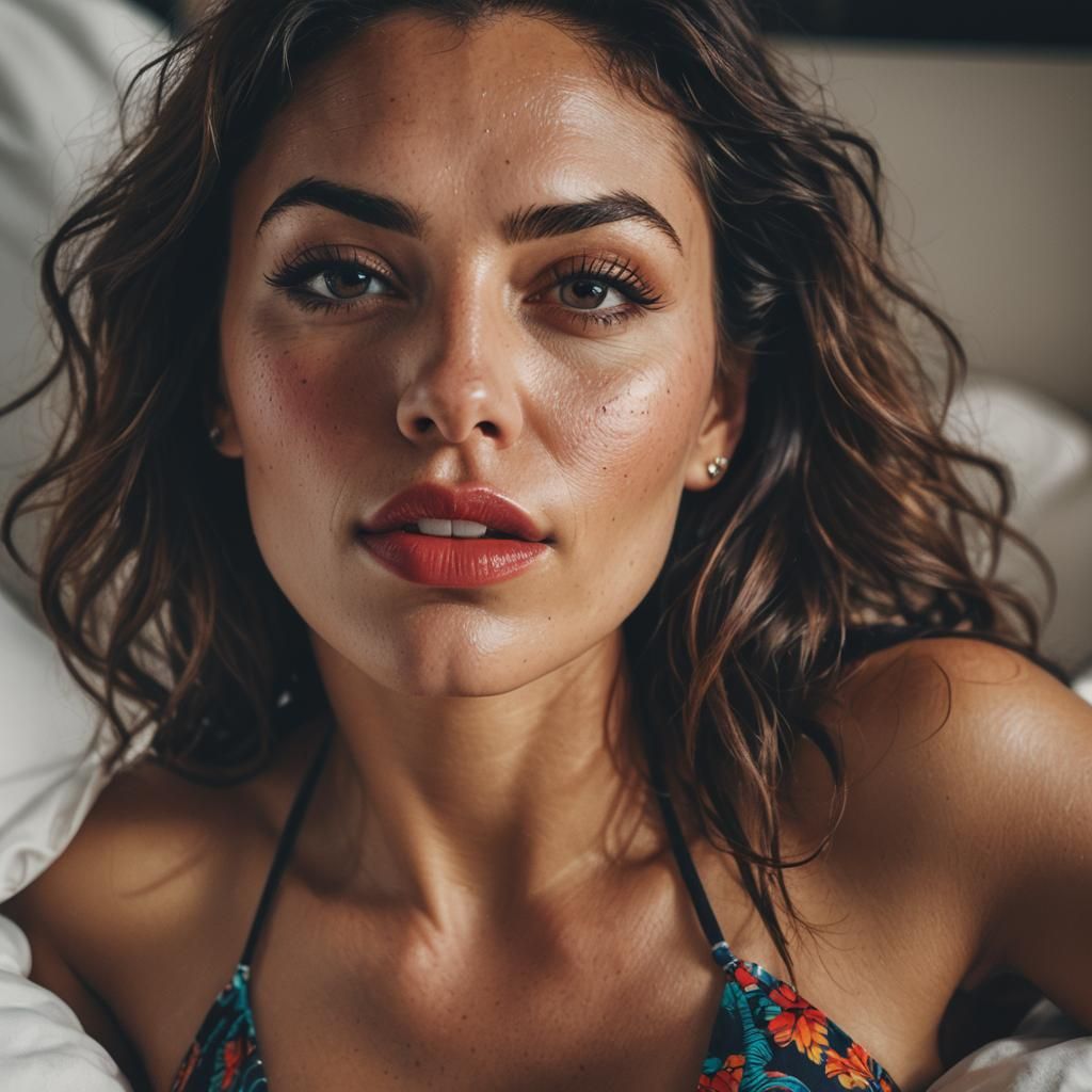 Sensual Portrait of a Woman in Bed