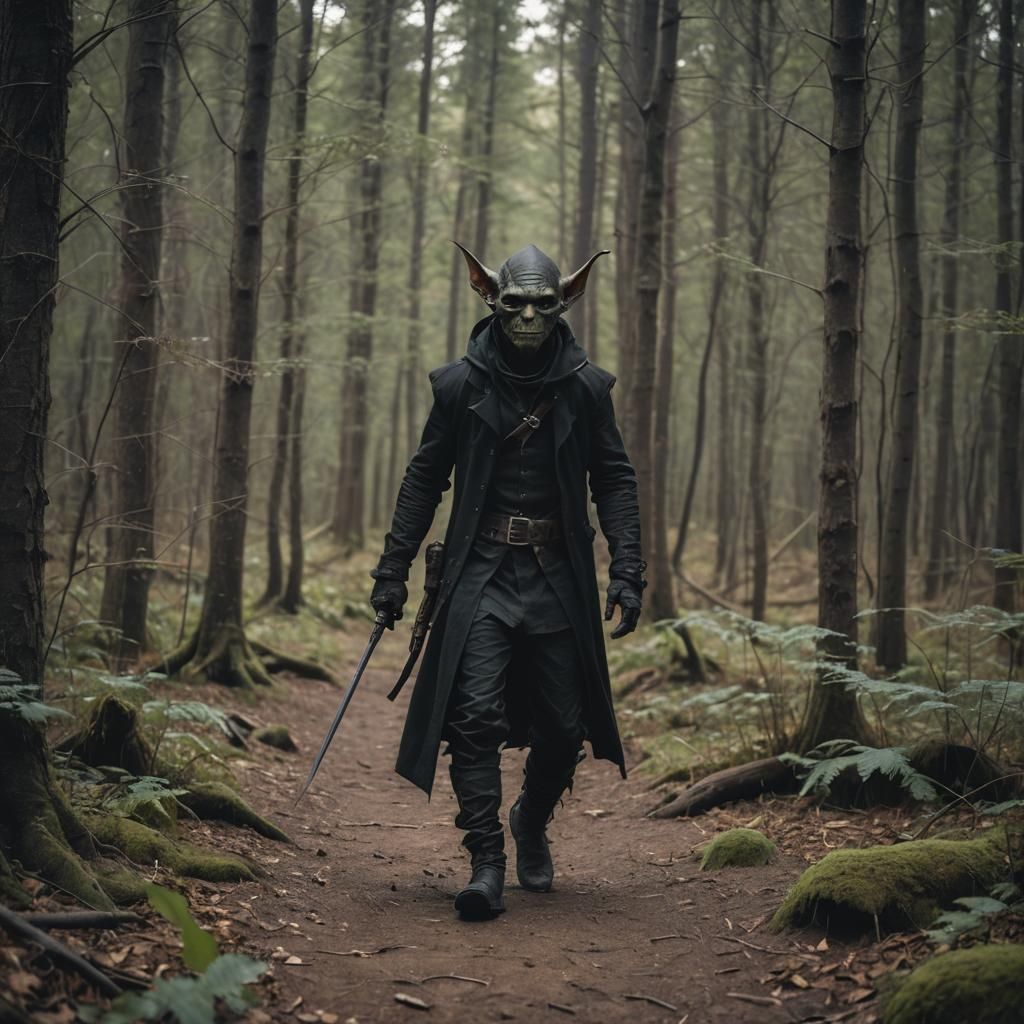 Stealthy Goblin Rogue in Forest