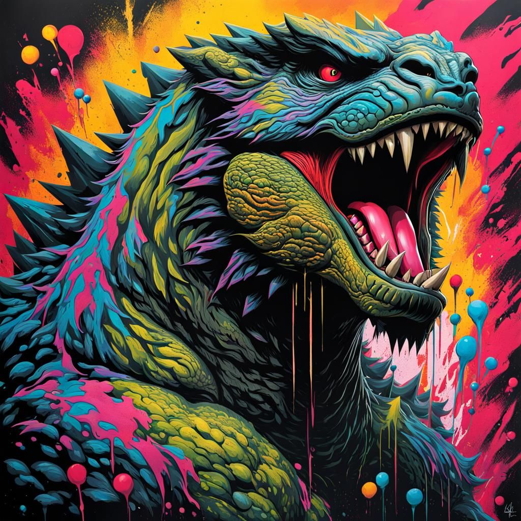 Godzilla Versus Kong Graffiti Art