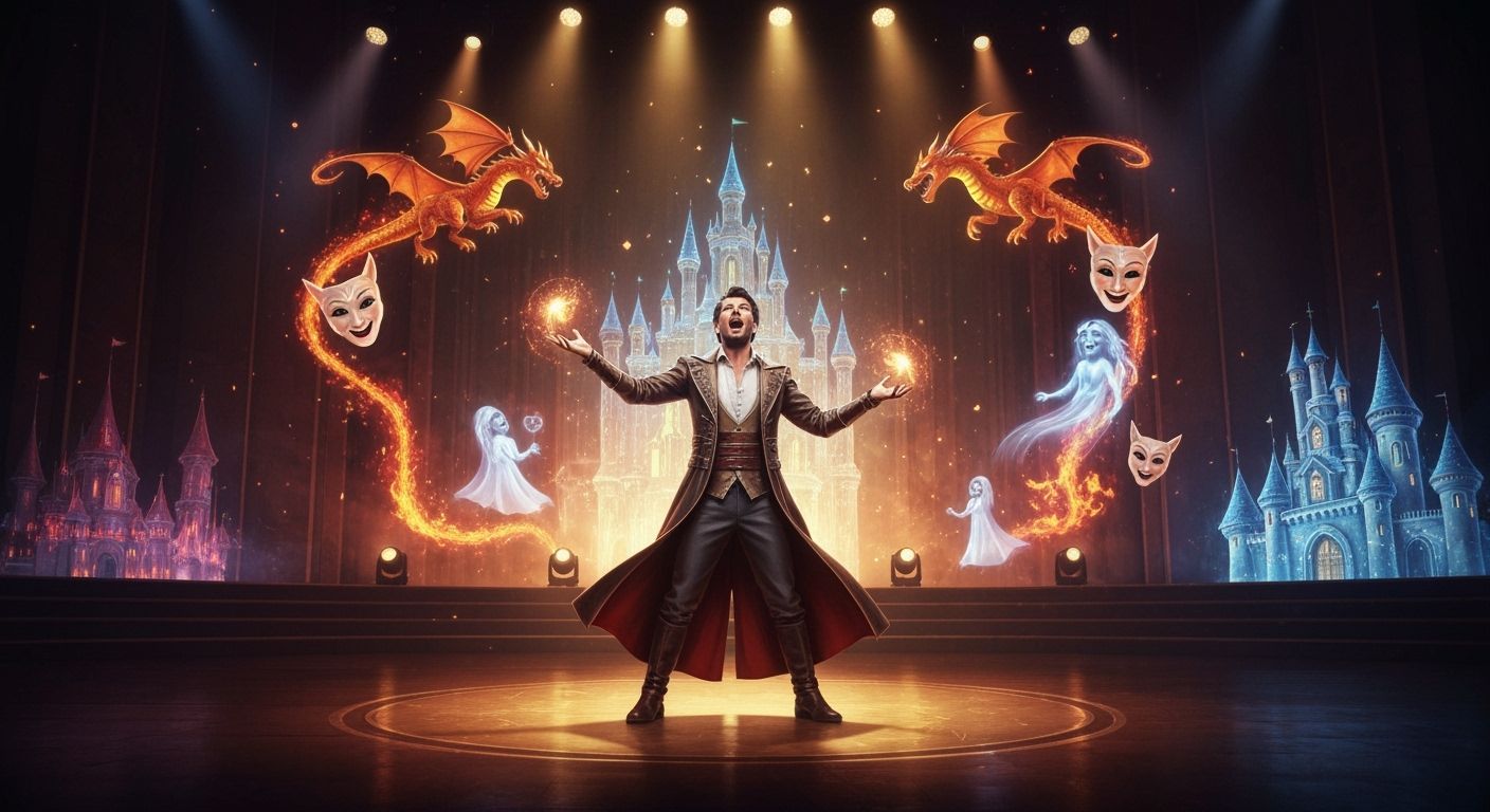 Magical Actor Conjures Illusions on Enchanted Stage