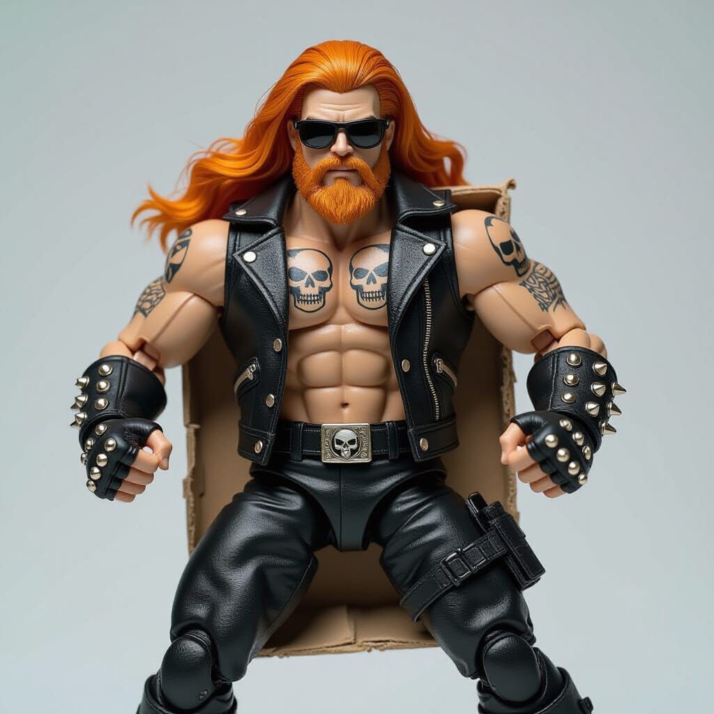 Wrestler Action Figure Bursting from Package