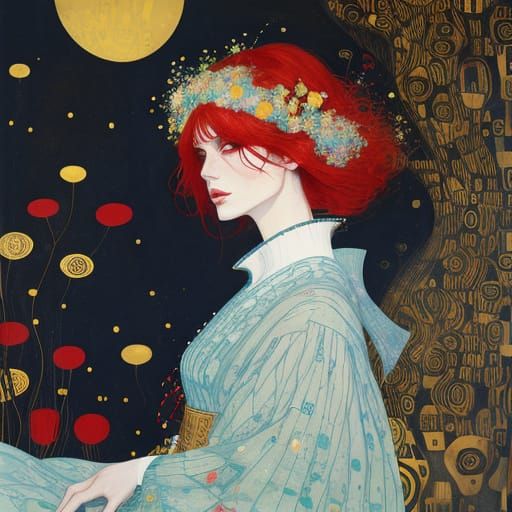 A Futuristic Portrait in Vibrant Red