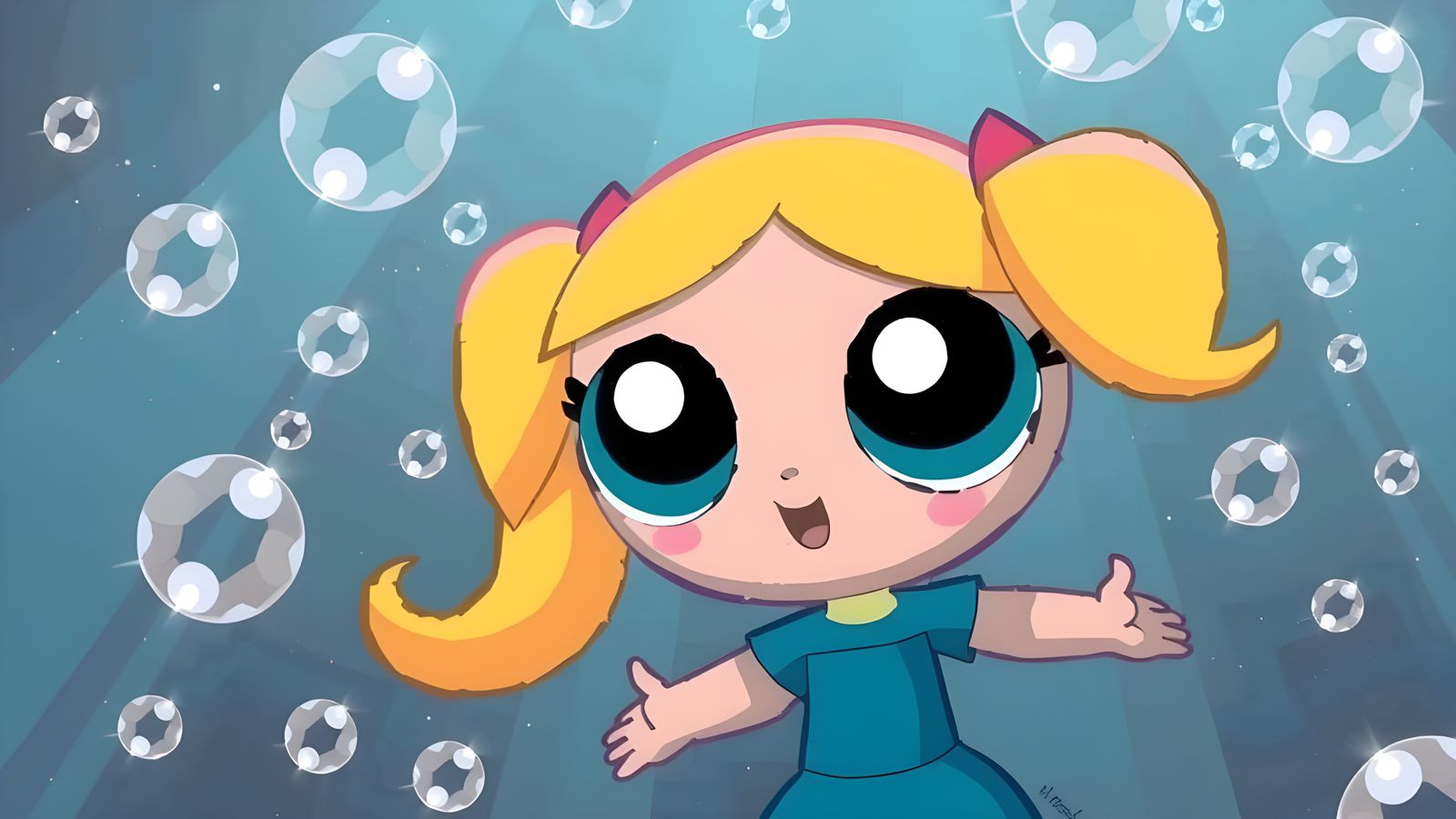 Bubbles in Whimsical Cartoon Style with Bubbles