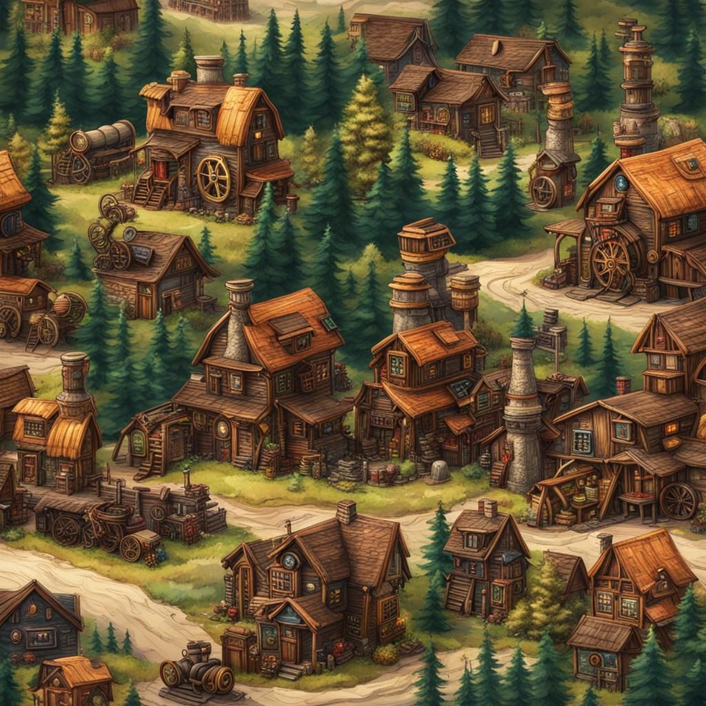 Steampunk Engine in Small Canadian Village