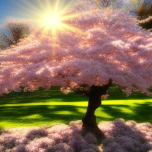 Sakura Tree in Divine Sunshine