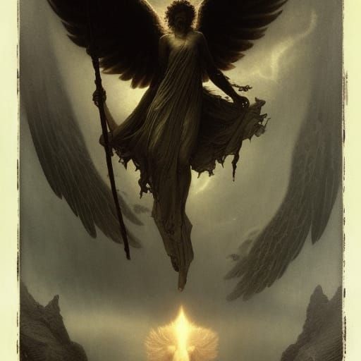 Sinister Archangel in Divine Horror Style
