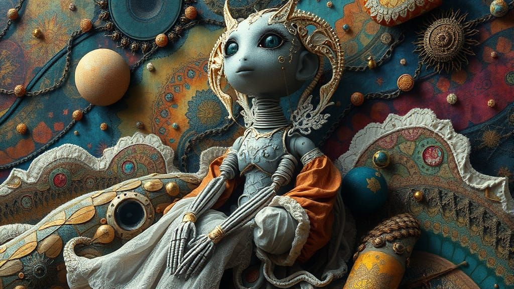 Folkloric Robots in Dreamlike Landscape