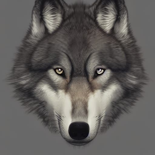 Hyperdetailed Wolf-Dog Portrait with Dynamic Lighting