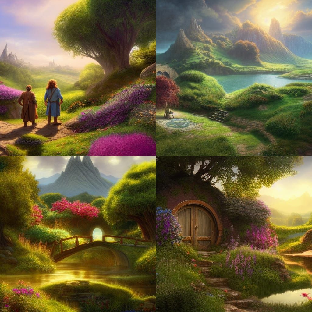 The Shire Summertime: A Fantastical Painting