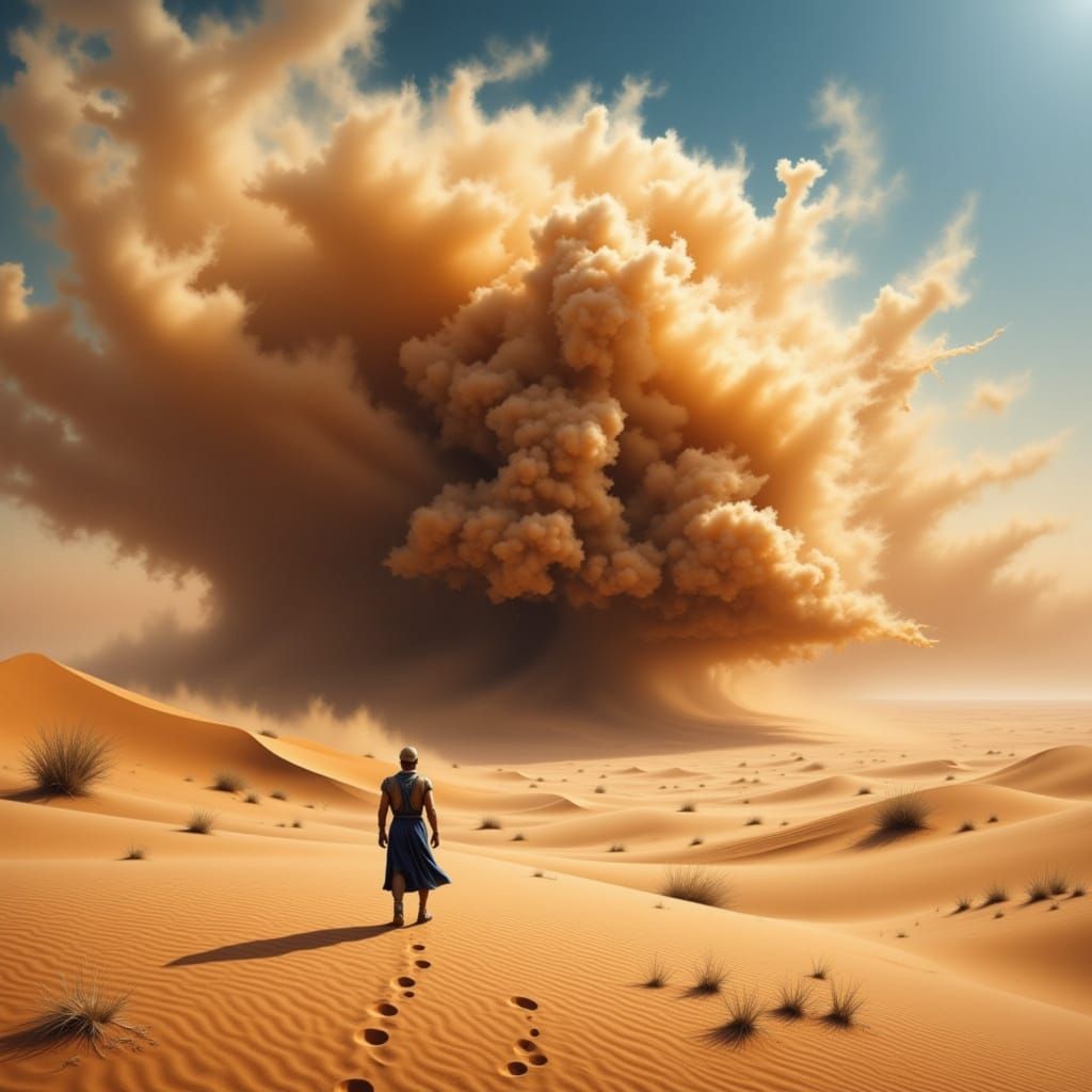 Desert Sandstorm and Whirlwind in Arrakis Style