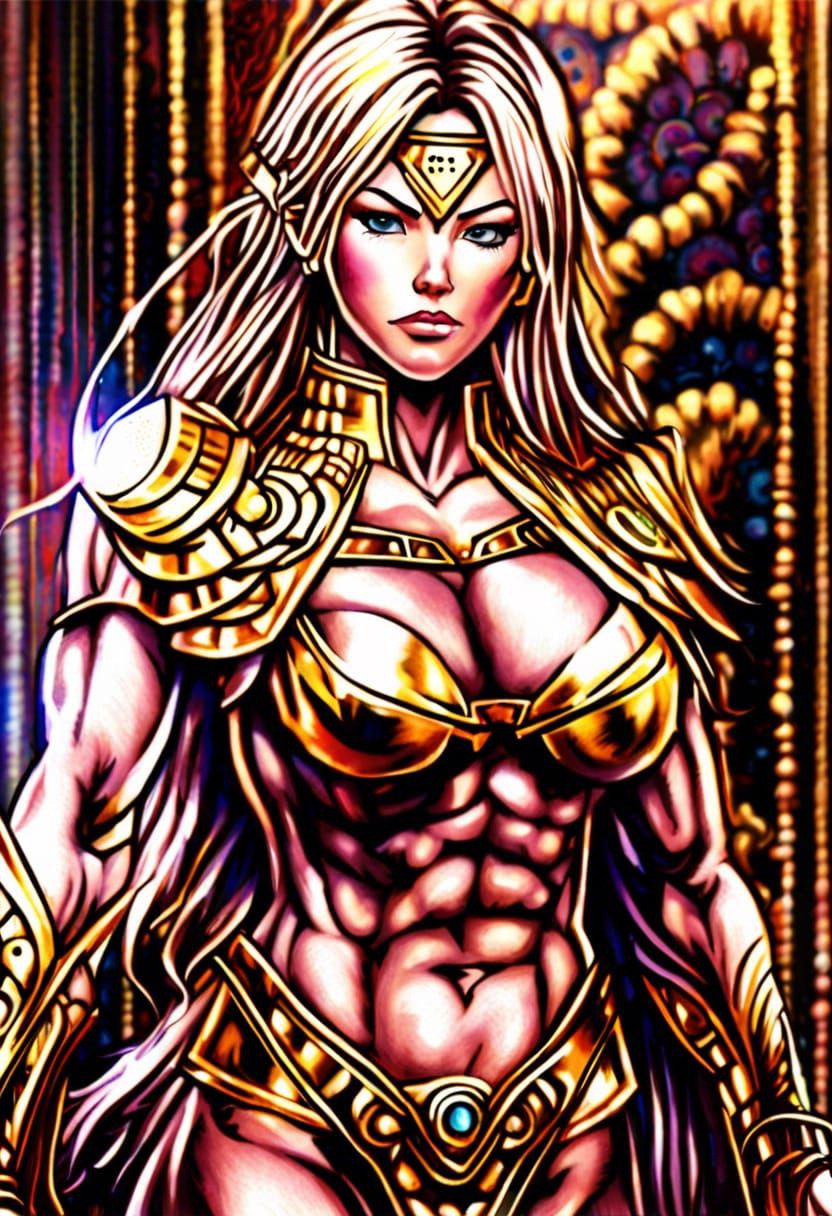 Beautiful Muscle Woman <lora:Wendy Mcmaster:1.0> at the age:...