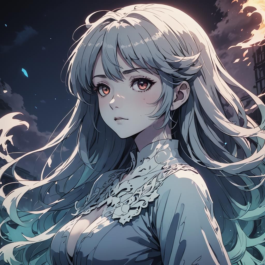 Beautiful Ghost in Anime Style
