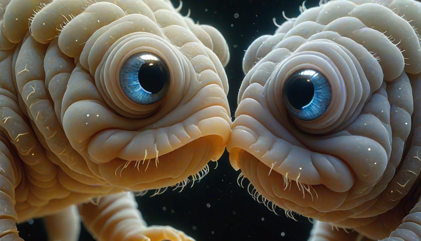 Loving Tardigrade Couple Gaze into Infinity