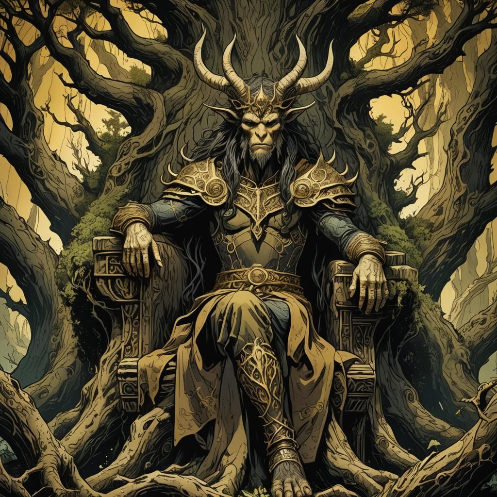 Monstrum Zinn on a Throne as Comic Book Art