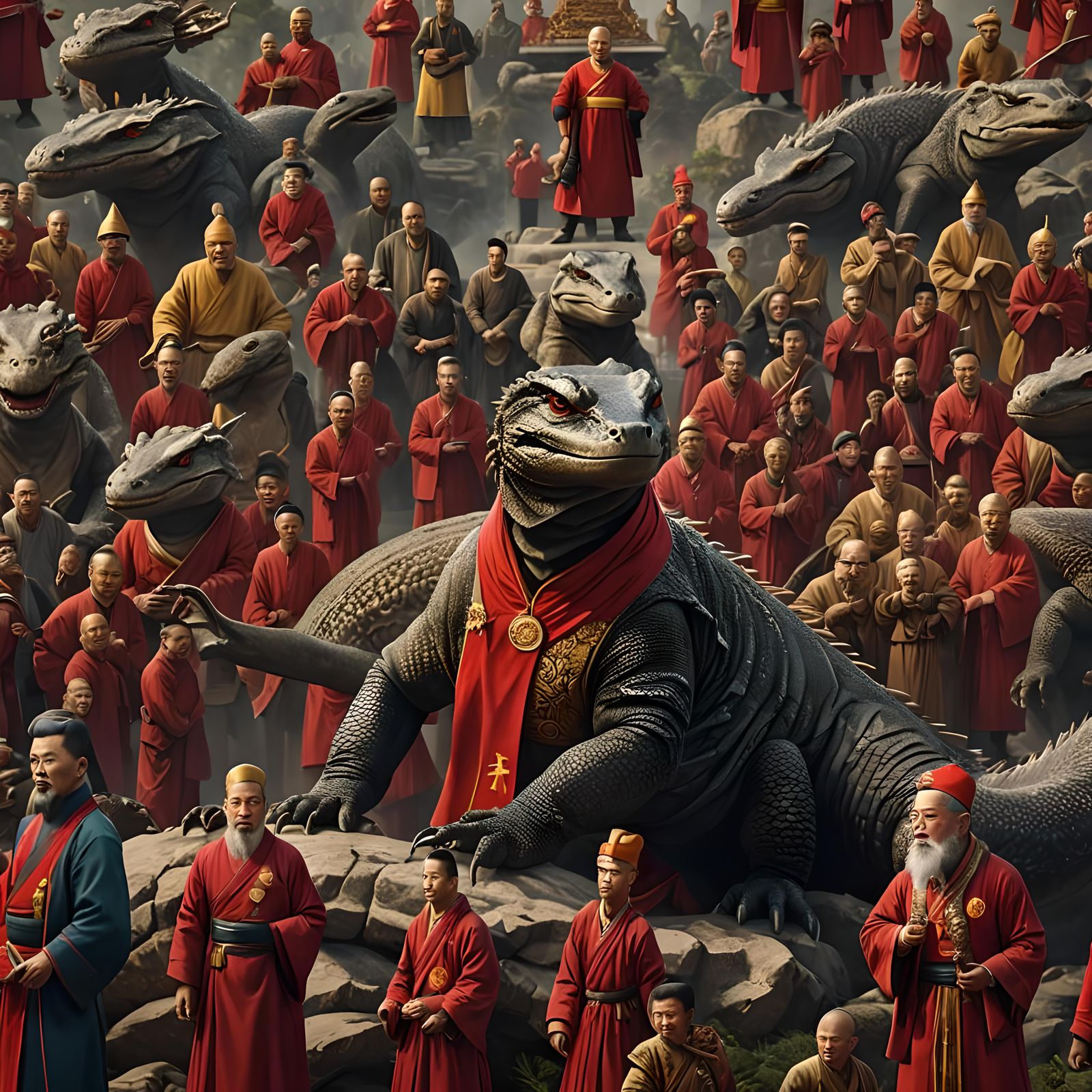 Monitor Lizard in Chinese Communist Uniform