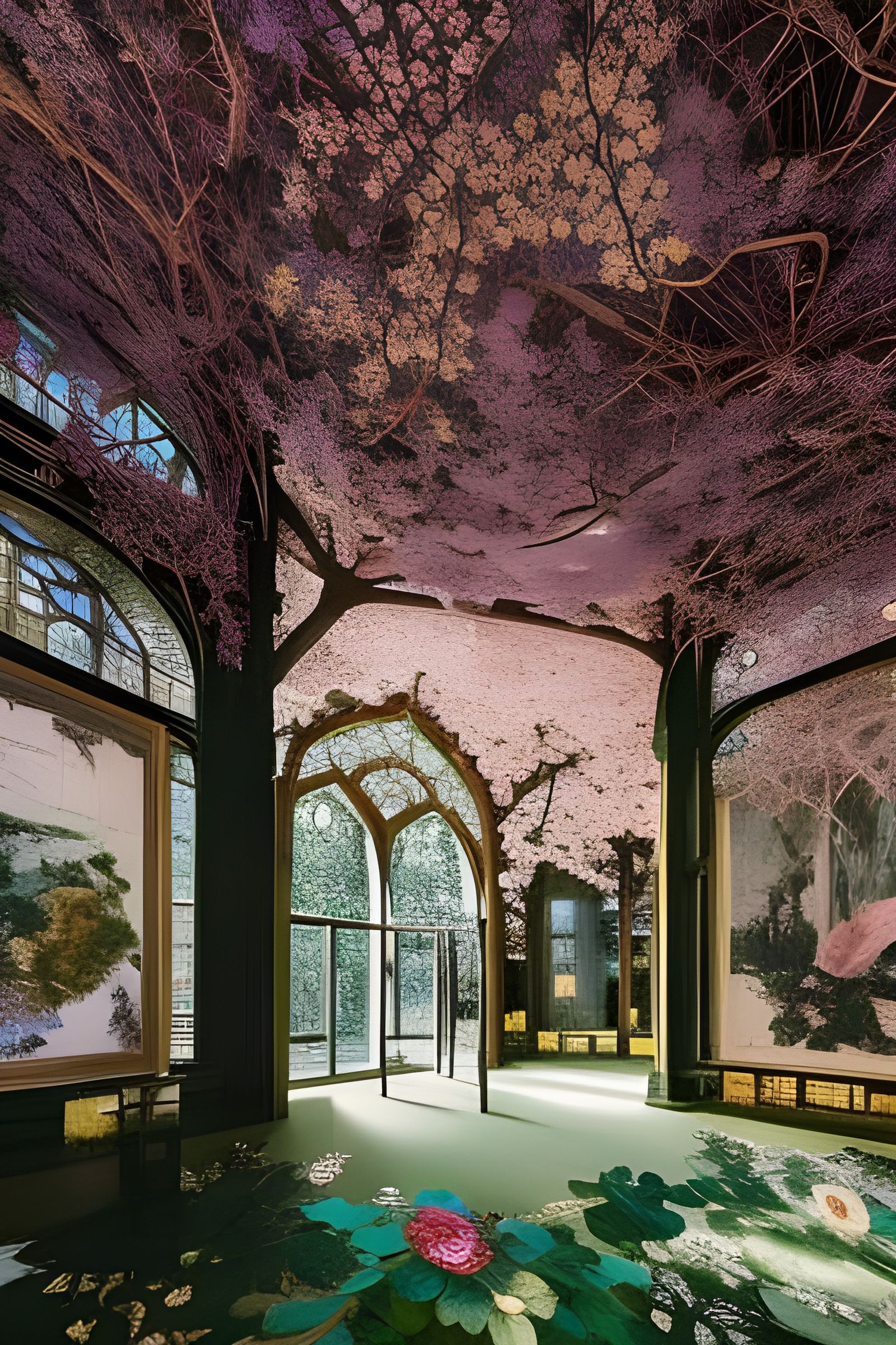 Enchanting Tree Library: Mixed Media Encaustic Painting