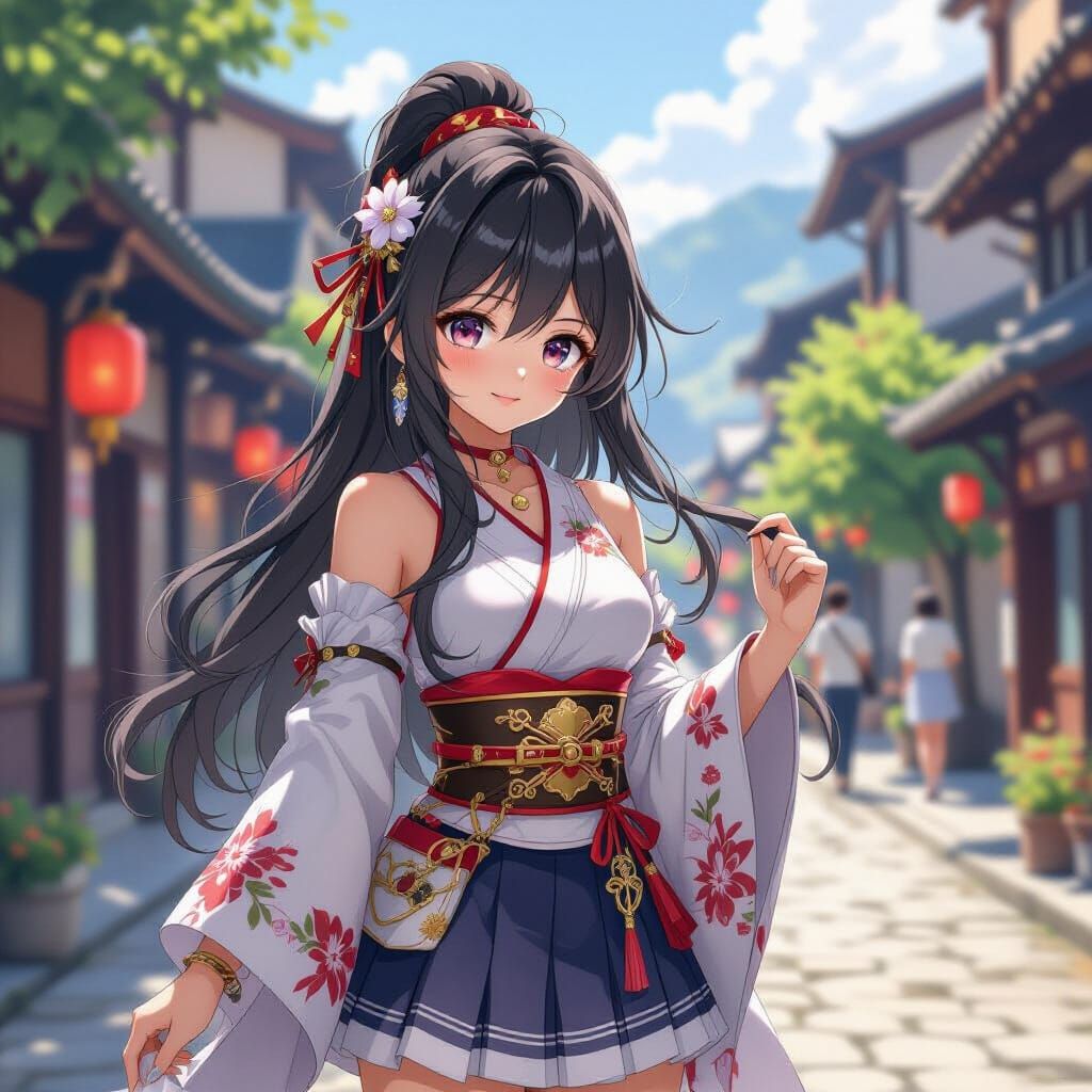 Cute Anime Girl in 3D Aesthetic Art