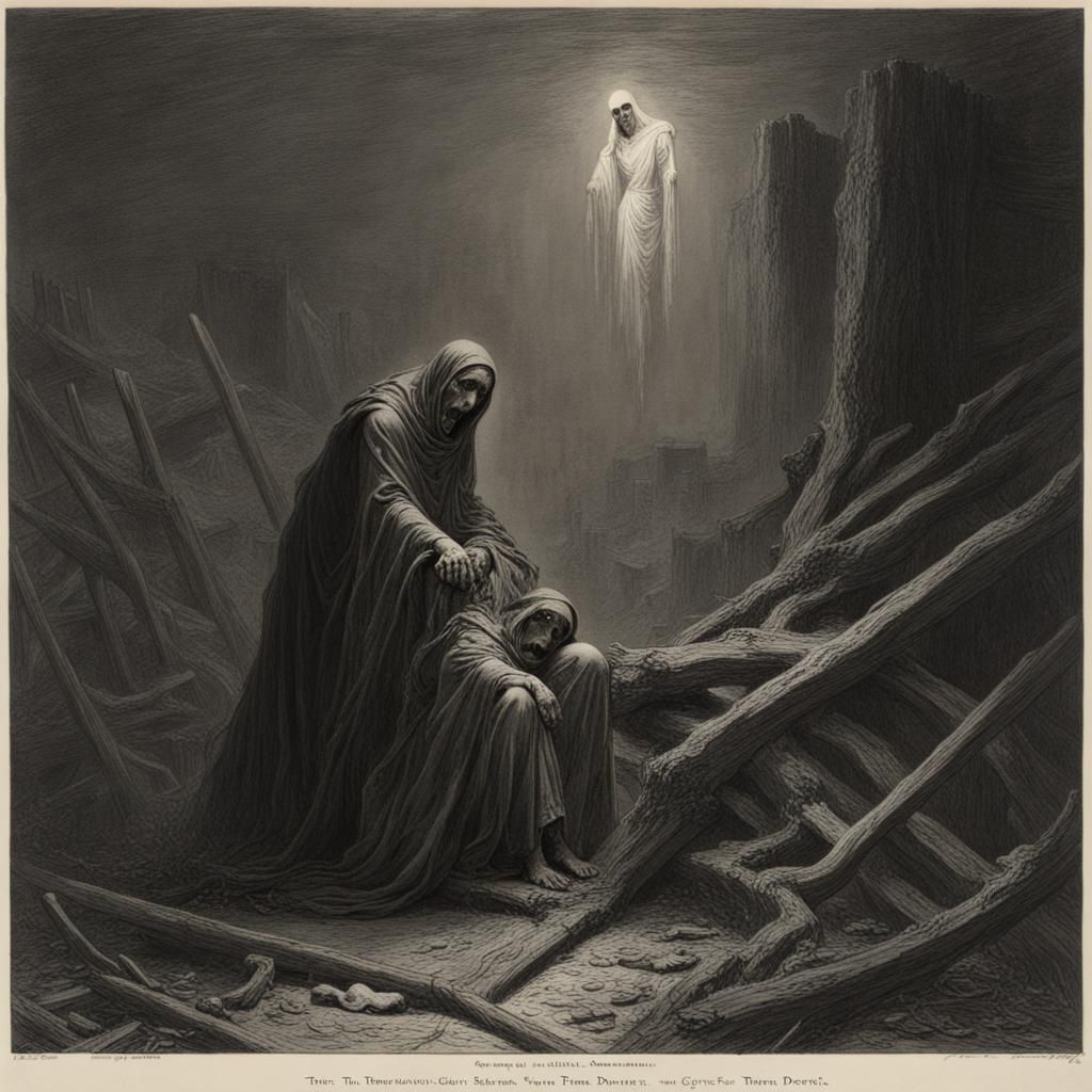 Horrific Trauma Scene in Doré Style