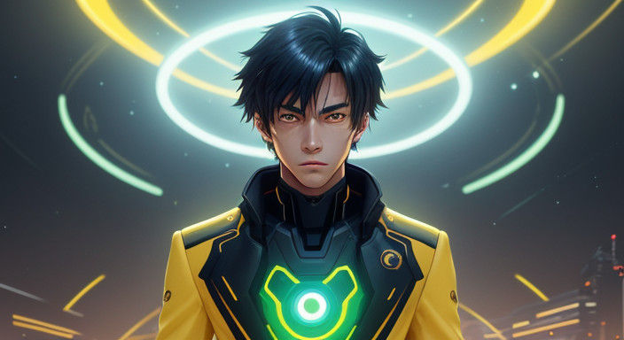 Youthful Hero Blazes through Futuristic City in Vibrant Anim...