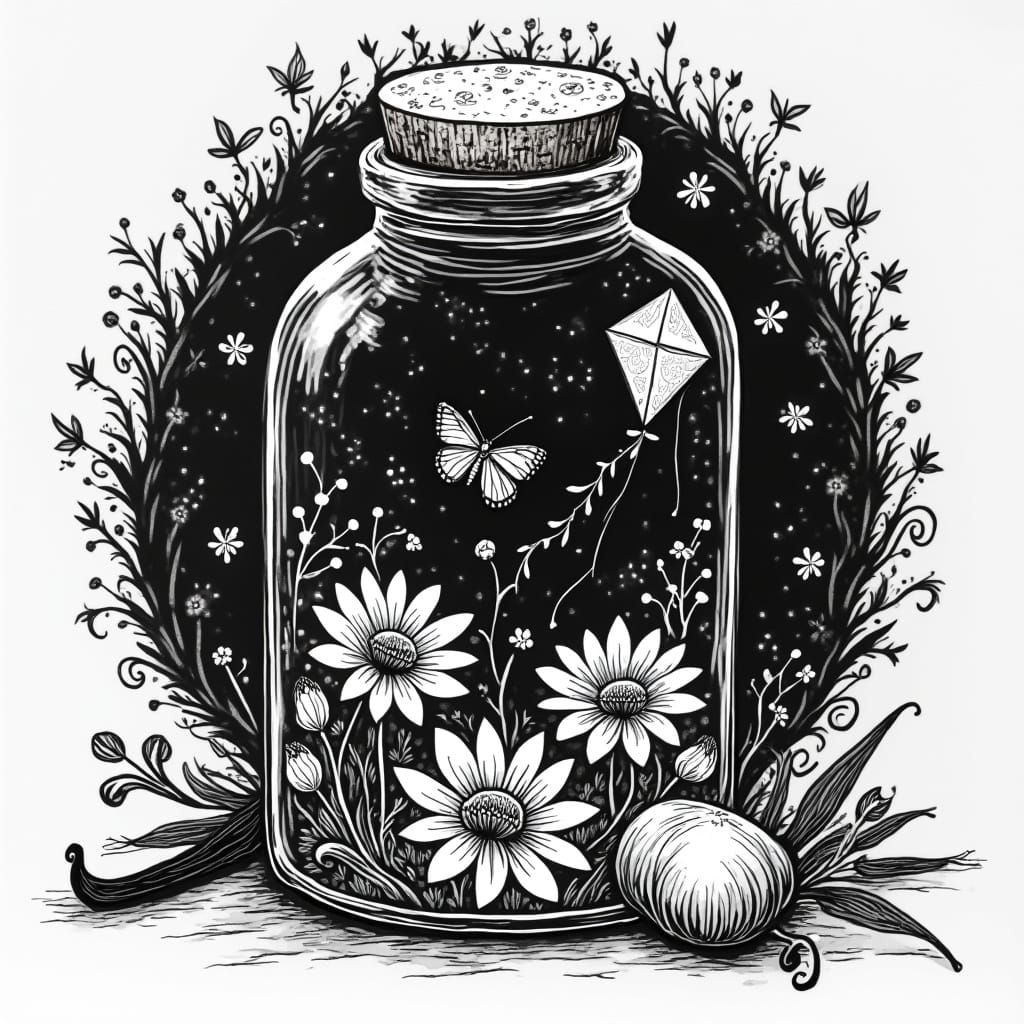 Whimsical Paper Cut Art in Black and White