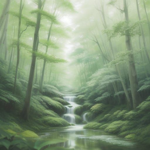 Whimsical Anime Girl in Enchanted Forest