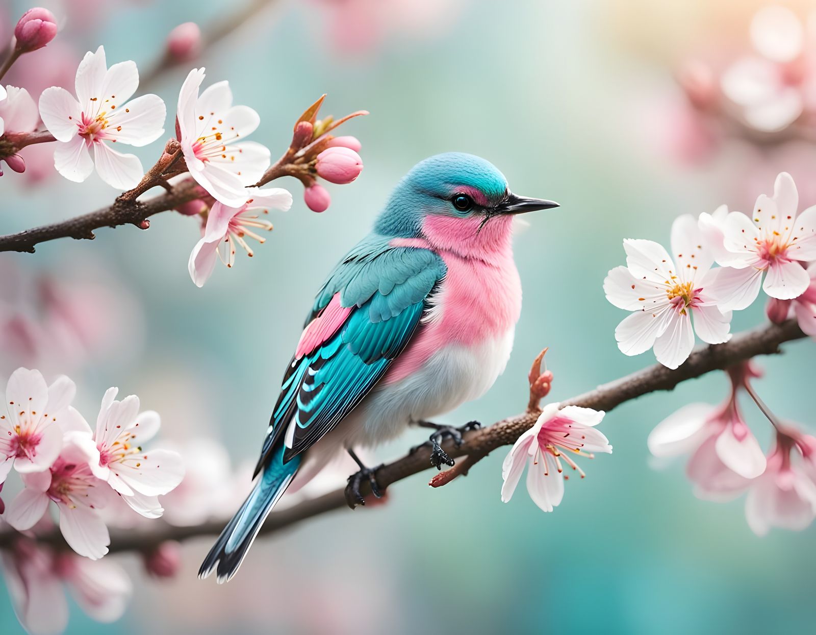Pink Cherry Blossoms at Sunrise, Japan