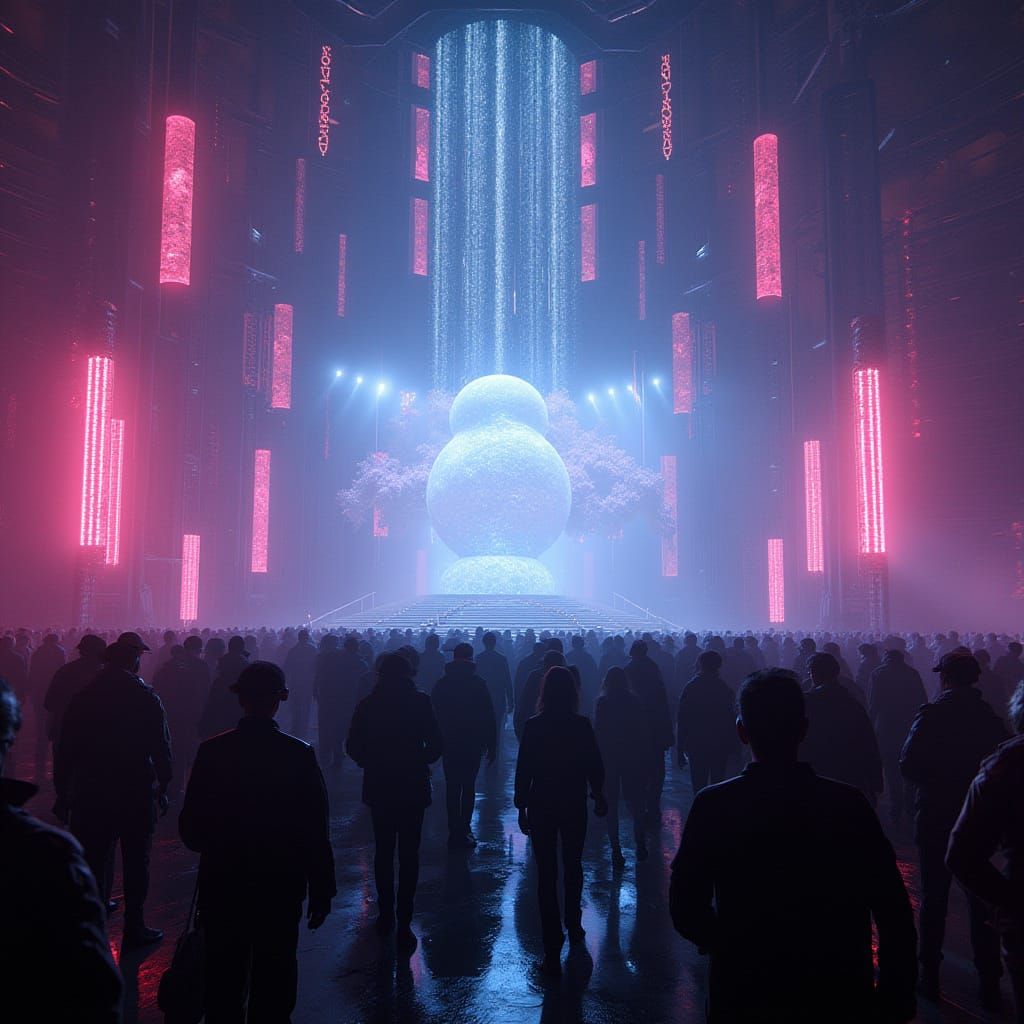 Futuristic Music Festival in Cyberpunk Style