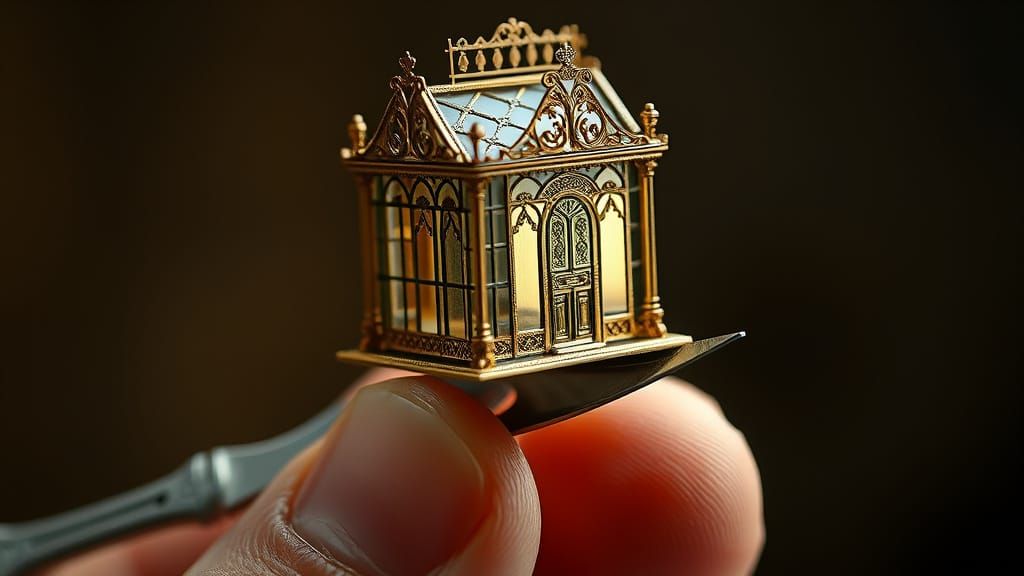 Miniature House of Mirrors on Razor Edge